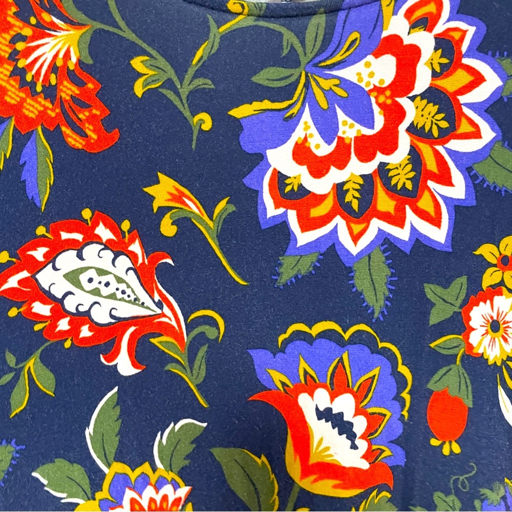 Old Navy Blue Orange Green White Floral Long Sleeve Dress Sz XL - Picture 7 of 7